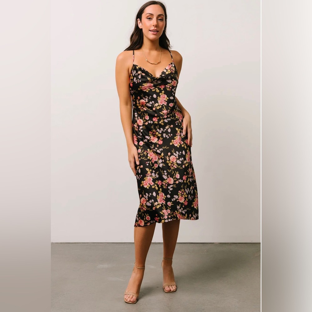 Baltic Born floral satin midi dress